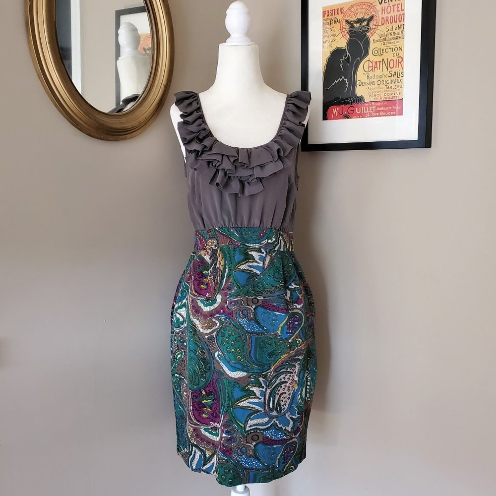 Anthropologie Maeve Seaside Fields Paisley Dress Size 4 EUC